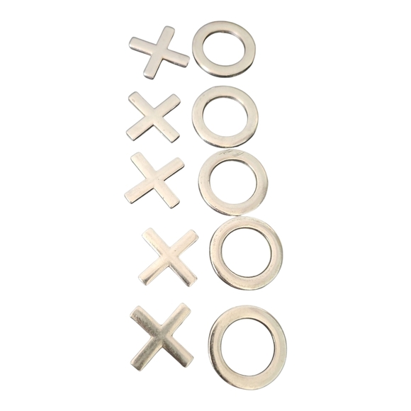 Vintage Wooden Tic-Tac-Toe Game Set | Mid-Century Green Felt Board XOXO Decor - Picture 2 of 6